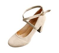 Scarpe da ginnastica da donna 40 nere - Scarpe basse da donna eleganti con tacco, in pelle scamosciata, con tacco a blocco, eleganti e confortevoli, scarpe da donna leggere per il tempo libero, beige