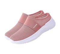 Scarpe da ginnastica da donna a metà trascinamento scarpe casual con bordo cento traspiranti baotou pantofole una staffa arco pigro rete suola morbida singola nuoto, rosa, 37.5 EU