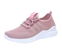 Scarpe da ginnastica da donna a rete con cuscino d'aria traspirante anti odore scarpe larghe da corsa antiscivolo flessibili scarpe estive leggere casual da spiaggia, rosa, 39.5 EU