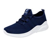 Scarpe da ginnastica da donna a rete con cuscino d'aria traspirante anti odore scarpe larghe da corsa antiscivolo flessibili scarpe estive leggere casual da spiaggia, Blu scuro, 38.5 EU