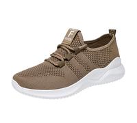 Scarpe da ginnastica da donna a rete con cuscino d'aria traspirante anti odore scarpe larghe da corsa antiscivolo flessibili scarpe estive leggere casual da spiaggia, Caff, 38.5 EU