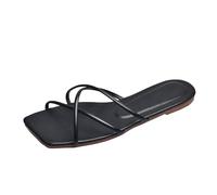 Scarpe da ginnastica da donna a vento pantofole da donna nuova estate al di fuori della versione coreana di semplice cinturino sottile testa quadrata fondo piatto sandali da spiaggia scarpe da mare