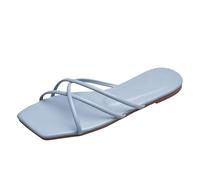 Scarpe da ginnastica da donna a vento pantofole da donna nuova estate al di fuori della versione coreana di semplice cinturino sottile testa quadrata fondo piatto sandali da spiaggia scarpe da mare