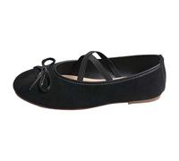 Scarpe da ginnastica da donna, alla moda, casual, senza lacci, con dettaglio morbido con fiocco, elastiche, comode, da indossare tutti i giorni, Nero , 37 EU