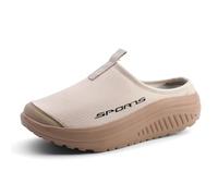 Scarpe da ginnastica da donna, alla moda, traspiranti, con supporto plantare antiscivolo, suola a dondolo, scarpe da ginnastica ortopediche in rete, cachi, 35.5 EU