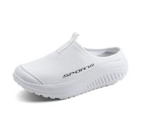 Scarpe da ginnastica da donna, alla moda, traspiranti, con supporto plantare antiscivolo, suola a dondolo, scarpe da ginnastica ortopediche in rete, bianco, 40 EU