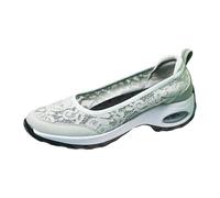 Scarpe da ginnastica da donna, comode, traspiranti, con supporto Arch Toppa quadrata, casual, leggere, per il tempo libero, per jogging, corsa, attività all'aria aperta, verde, 38.5 EU