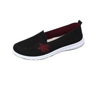 Scarpe da ginnastica da donna, comode, traspiranti, in rete, leggere, casual, da donna, scarpe da passeggio in maglia, facili da chiudere, vestibilità larga, mocassini ortopedici leggeri, Nero , 39.5