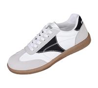 Scarpe da ginnastica da donna con lacci, antiscivolo, traspiranti, leggere, casual, da camminata, suola morbida, scarpe da ginnastica da corsa, scarpe da ginnastica basse e spesse, ortopediche, per
