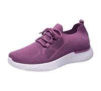 Scarpe da ginnastica da donna con lacci in memory foam, scarpe da corsa in rete traspirante, suola spessa morbida, scarpe da ginnastica casual, leggere e comode, basse, ortopediche, sportive