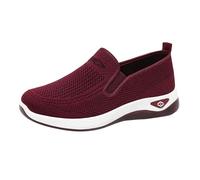 Scarpe da ginnastica da donna, con memory foam, traspiranti, da trekking, antiscivolo, leggere, per attività all'aperto, fitness, jogging, suola morbida, Colore: rosso, 42 EU