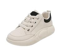 Scarpe da ginnastica da donna, con plateau, casual, con lacci | Scarpe da ginnastica da donna alla moda con plateau grosso con chiusura con lacci per un comodo abbigliamento casual
