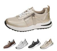 Scarpe da ginnastica da donna con plateau in pelle nera, impermeabili, leggere, estive, comode ed eleganti, antiscivolo, per il tempo libero, lacci, scarpe da ginnastica, traspiranti, da fitness, Nero