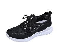Scarpe da ginnastica da donna con plateau, per alpinismo, antiscivolo, traspiranti, leggere, comode, da jogging, classiche, da tennis, palestra, da donna, Nero , 42 EU