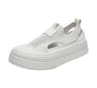 Scarpe da ginnastica da donna con plateau, scarpe estive, comode, traspiranti, leggere, antiscivolo, per tutti i giorni, con cinturini, eleganti, per l'estate, il tempo libero, la spiaggia, beige., 40