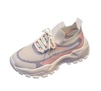 Scarpe da ginnastica da donna con suola grossa, con supporto per arco plantare, in pelle a rete traspirante, con toppa ortopedica, antiscivolo, per atletica, corsa, casual, con zeppa, per attività