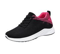 Scarpe da ginnastica da donna, con supporto per arco plantare, in memory foam, antiscivolo, con lacci, morbide, spesse, ortopediche, leggere, da tennis, sportive, casual e da jogging, Rosso, 38.5 EU