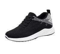 Scarpe da ginnastica da donna, con supporto per arco plantare, in memory foam, antiscivolo, con lacci, morbide, spesse, ortopediche, leggere, da tennis, sportive, casual e da jogging, Nero , 39.5 EU