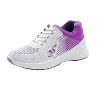 Scarpe da ginnastica da donna, con supporto per arco plantare, in memory foam, antiscivolo, con lacci, morbide, ortopediche, leggere, da tennis, sportive, casual, da jogging, Viola, 39 EU