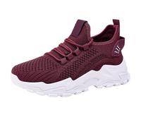 Scarpe da ginnastica da donna, con supporto per arco spesso, ortopediche, con lacci, antiscivolo, in rete, traspiranti, leggere, comode, sportive, da tennis, casual, per attività all'aperto, Viola