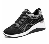 Scarpe da ginnastica da donna con tacco alto e suola morbida e grossa, scarpe da ginnastica sportive da corsa, scarpe ortopediche antiscivolo con lacci, scarpe casual leggere e comode, scarpe di