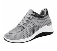 Scarpe da ginnastica da donna con tacco alto e suola morbida e grossa, scarpe da ginnastica sportive da corsa, scarpe ortopediche antiscivolo con lacci, scarpe casual leggere e comode, scarpe di