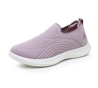 Scarpe da ginnastica da donna con un pedale, suola morbida traspirante in tessuto a mosca, per primavera e autunno, leggere e ammortizzanti, Viola, 38.5 EU