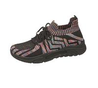 Scarpe da ginnastica da donna con zeppa e plateau, con supporto per arco plantare, in memory foam, antiscivolo, in rete traspirante, per atletica, corsa, camminata, comode, ortopediche, scarpe da