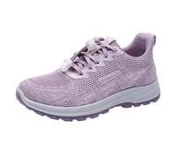 Scarpe da ginnastica da donna con zeppa larga da tennis, antiscivolo, scarpe da jogging, leggere, basse, con lacci, ortopediche, con supporto per arco plantare, in rete traspirante, per camminare