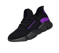 Scarpe da ginnastica da donna con zeppa piatta, in pelle, casual, con zeppa piatta, comode, traspiranti, in rete, sicure, da lavoro, leggere, con supporto per arco plantare, Blu, 39 EU