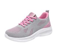 Scarpe da ginnastica da donna da corsa leggere da ginnastica traspiranti e sportive, casual, comode da donna, in rete, slip on shoes, fitness, corsa, jogging, camminare, rosa, 37 EU