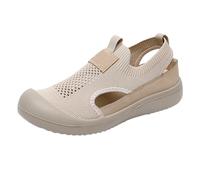 Scarpe da ginnastica da donna, da tennis, da donna, slipon, per il tempo libero, per la salute, estive, da jogging, da corsa, da ginnastica, traspiranti, comode e leggere, cachi, 43 EU