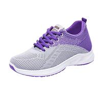 Scarpe da ginnastica da donna, da uomo, da corsa, palestra, sportive, in rete traspirante, casual, da camminata, jogging, con lacci, leggere, antiscivolo, ortopediche, scarpe da tennis, Viola, 39 EU