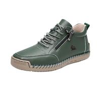 Scarpe da ginnastica da donna da uomo senza lacci in pelle con zip laterale, zeppa, scarpe da ginnastica antiscivolo morbide e spesse ortopediche da corsa scarpe sportive traspiranti comode per