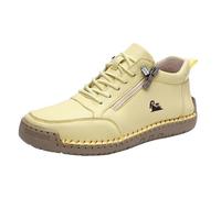 Scarpe da ginnastica da donna da uomo senza lacci in pelle con zip laterale, zeppa, scarpe da ginnastica antiscivolo morbide e spesse ortopediche da corsa scarpe sportive traspiranti comode per