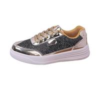 Scarpe da ginnastica da donna dorate, con plateau, glitterate, luccicanti, eleganti, antiscivolo, suola spessa, ortopediche, leggere, traspiranti, con paillettes lucide, per strada, matrimoni, feste