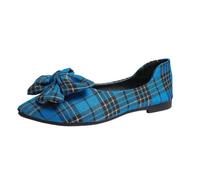 Scarpe da ginnastica da donna, eleganti, senza lacci, con fiocco, design Tavoru, estive, casual, a punta, piatte, facili da indossare e togliere, comfort e stile, Blu, 37 EU