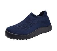 Scarpe da ginnastica da donna, estive, comode, in rete, traspiranti, per attività all'aria aperta, morbide, alla moda, eleganti da donna con lacci, Blu scuro, 38 EU
