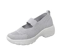 Scarpe da ginnastica da donna, estive, leggere, in rete, da donna, comode, da corsa, per attività all'aperto, alla moda, con lacci, grigio., 38 EU