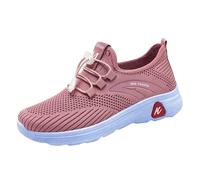 Scarpe da ginnastica da donna extra larghe, comode, in rete traspirante, scarpe da corsa, leggere, casual, camminate, atletiche, con suola morbida e spessa, scarpe da tennis in memory foam, rosa, 38.5