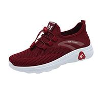 Scarpe da ginnastica da donna extra larghe, comode, in rete traspirante, scarpe da corsa, leggere, casual, camminate, atletiche, con suola morbida e spessa, scarpe da tennis in memory foam, Rosso