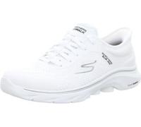 Skechers Go Walk, Vai Passeggiata 7 Valin Donna, White Textile/Black Trim, 37 EU
