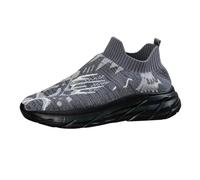 Scarpe da ginnastica da donna in maglia a maglia con cuscino d'aria anti-odore scarpe larghe da passeggio antiscivolo traspiranti scarpe estive leggere morbide casual flessibili calzature, Nero , 37.5