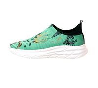 Scarpe da ginnastica da donna in maglia a maglia con cuscino d'aria anti-odore scarpe larghe da passeggio antiscivolo traspiranti scarpe estive leggere morbide casual flessibili calzature, Verde, 39.5