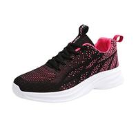 Scarpe da ginnastica da donna in maglia a rete, con zeppa traspirante, scarpe da corsa estive per jogging, fitness, con memory foam, leggere, antiscivolo, scarpe da ginnastica con lacci, scarpe da
