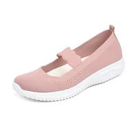 Scarpe da ginnastica da donna in maglia, leggere, con supporto per arco plantare, suola morbida, traspiranti, casual Mary Jane, rosa, 40 EU