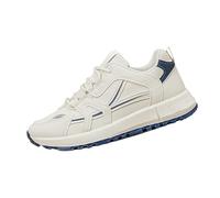 Scarpe da ginnastica da donna in pelle, per il tempo libero, con lacci, leggere, comode, da ginnastica, casual, da trekking, da lavoro, Blu, 38 EU