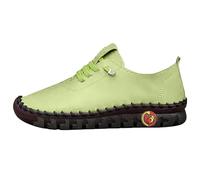 Scarpe da ginnastica da donna in pelle PU, scarpe da ginnastica basse, scarpe basse, mocassini, casual, comode, basse, scarpe da barca, verde chiaro, 44
