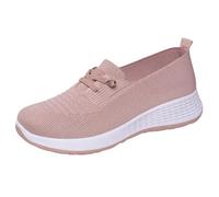 Scarpe da ginnastica da donna in rete traspirante per fascite plantare, extra larghe, antiscivolo, in morbida memory foam, per adolescenti, estive, casual, leggere, comode, rosa, 39.5 EU