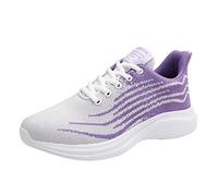 Scarpe da ginnastica da donna in rete traspirante, vestibilità larga, casual, comode, per camminare, corsa, antiscivolo, atletica, fitness, palestra, sport, jogging, tennis, Viola, 37.5 EU